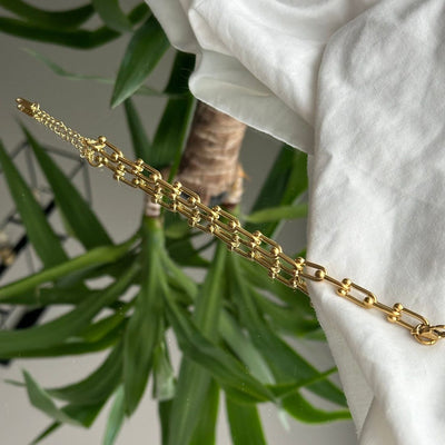 Elegant Gold-Plated Link Chain Bracelet