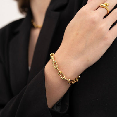 Elegant Gold-Plated Link Chain Bracelet