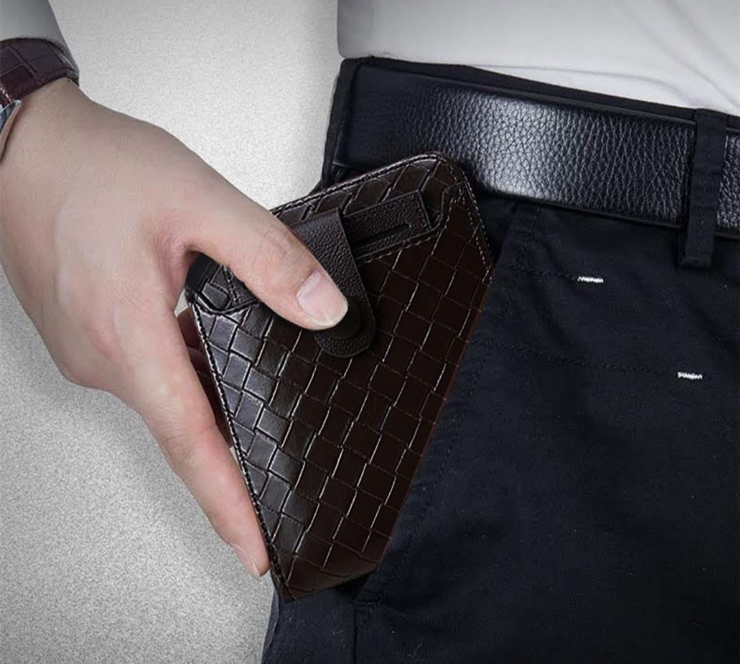 Violet Men  Leather Bifold Wallet